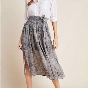 Anthropologie Maeve Annette Snake Skin Skirt
